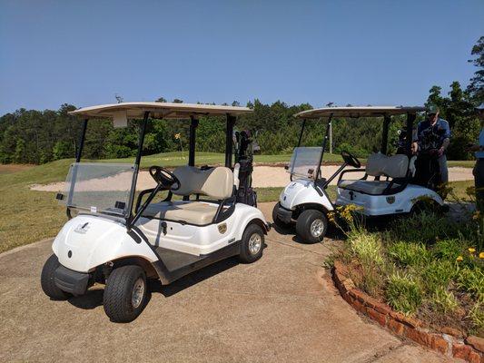 Yamaha fuel-injected golf carts.