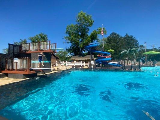 Diving boards and slide