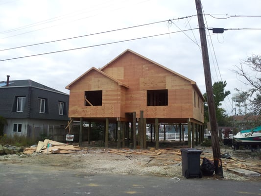 Custom home under construction in Beach haven West NJ