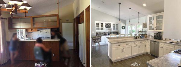 Before and after photo of my kitchen.