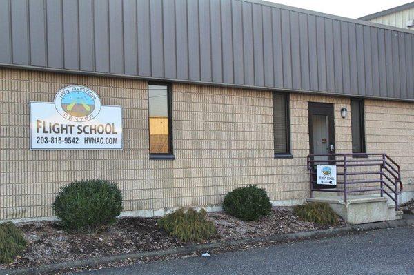 Flight School entrance co-located with the Robinson Aviation FBO Executive Terminal.