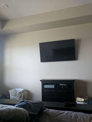 Another simple TV mount service with additional wiring behind drywall after the fact.