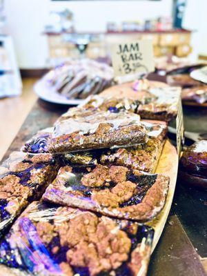 Baked goods, jam bars to die for!