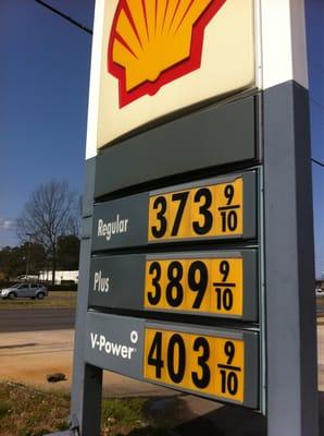 Rising prices of gas.