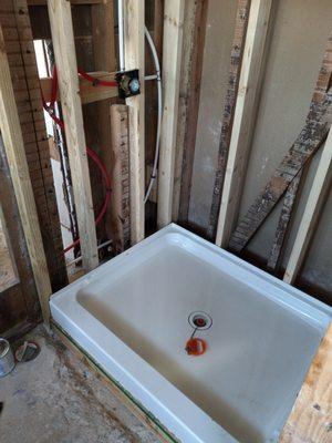 Shower pan install