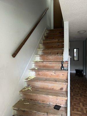 Before pic of stair job