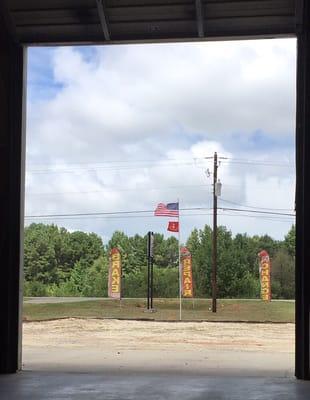 Our beautiful view from inside the shop