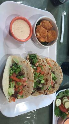 Steak Tacos and Fried Deviled Eggs.