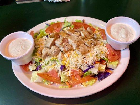 Grilled Fajita Chicken Salad w/ extra ranch