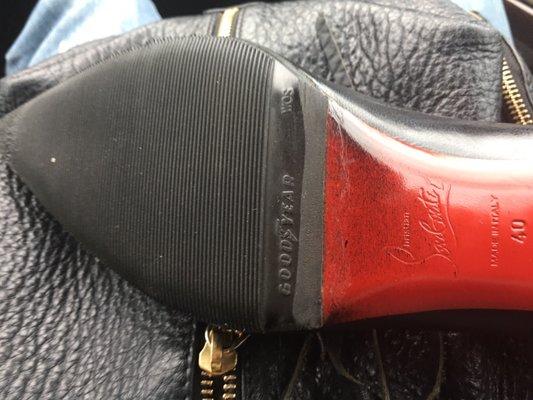 Wasn't really what I meant when asking for a red replacement sole on this shoe... but good to know that Good Year also makes rubber soles.