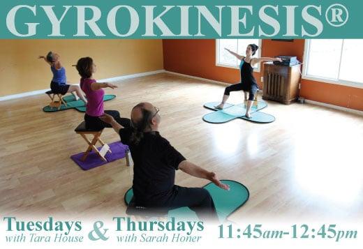 We host movement classes including yoga, Pilates, Gyrokinesis, meditation, tai chi, Feldenkrais, and more!