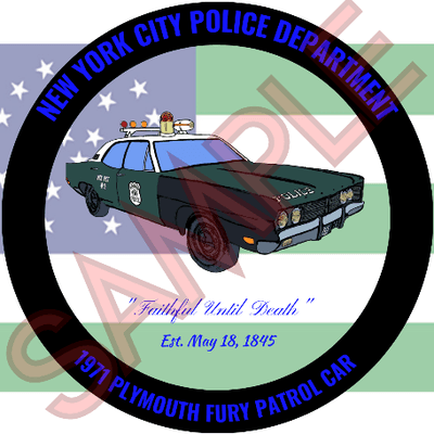 1971 Plymouth Police PRM (NYPD) Exclusive Coin Design