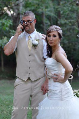 Adorably FUN couple on their wedding day.