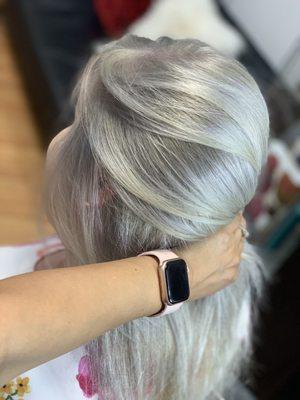 Platinum blonde hair