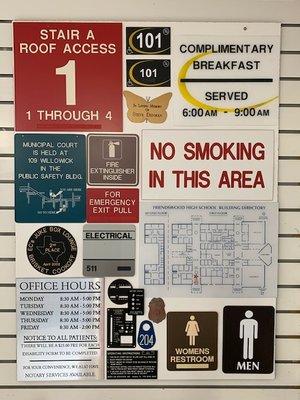 Indoor and out door signs ADA compliant