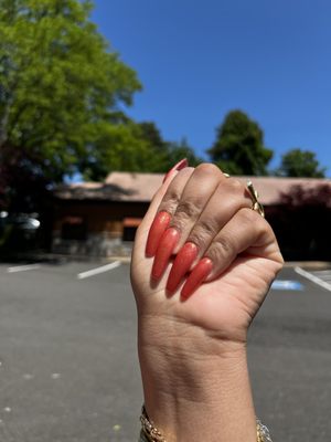 Tangerine Orange Nails for the Summer