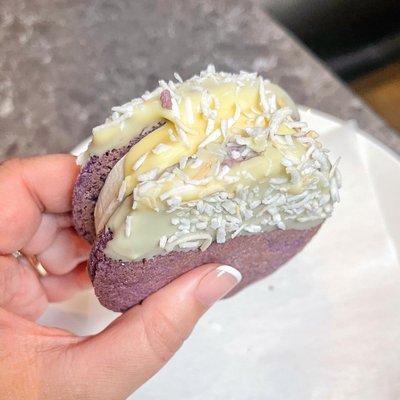 Ube ice cream sandwich