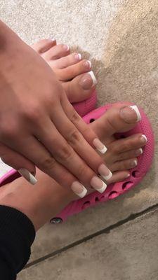 French tip full at & full set toes