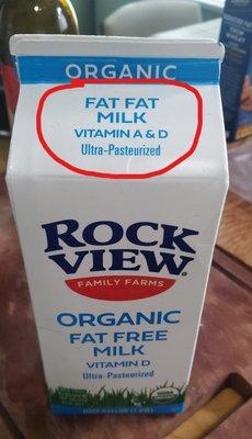 Is it really extra fatty fat free milk???  Hmmm. Proofreading is everything :-)