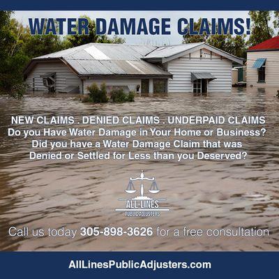 Water Damage Insurance Claims! We can help..