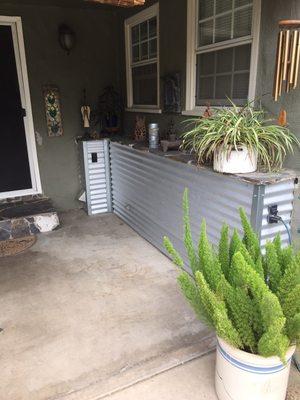 Custom corrugated metal bar.