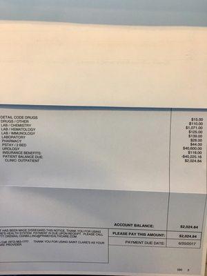 Called before admitting my child. They said $/night is ~$800. She stayed 7 nights which came out to $40,600 ($5,800/night). Lies