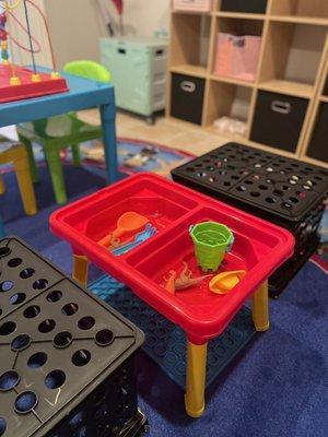 Sensory bins for motor skill development and imaginative play