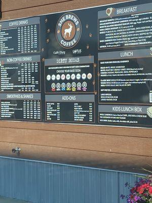 Outdoor menu.