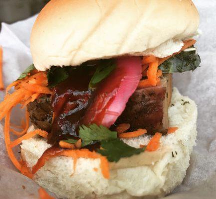 The Saucy Swine's pork belly bahn mi