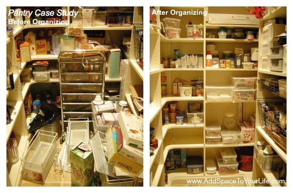 Professional home organizing of a pantry