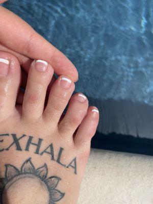 Chipped French pedicure