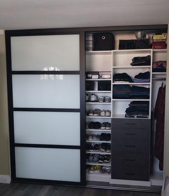 New closet shelves and soft close drawers.