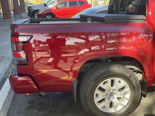 You can see me reflected on the bed of my truck.