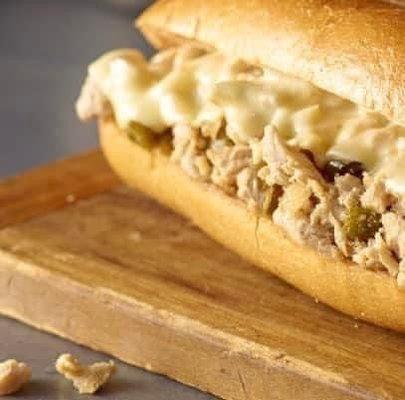 Chicken Philly Sandwich on a grill toasted sub roll