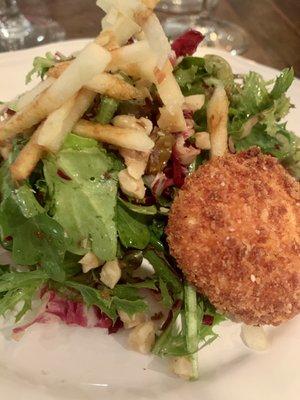 Salad and Fried Goat Cheese