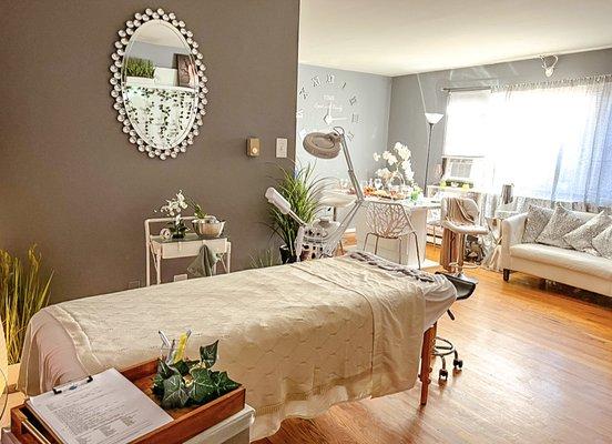 This is a beautiful  spa set up in lovely client's apartment. Redbank, NJ.