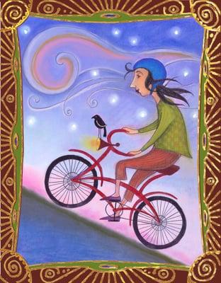 "Bicycle Ride" Notecard