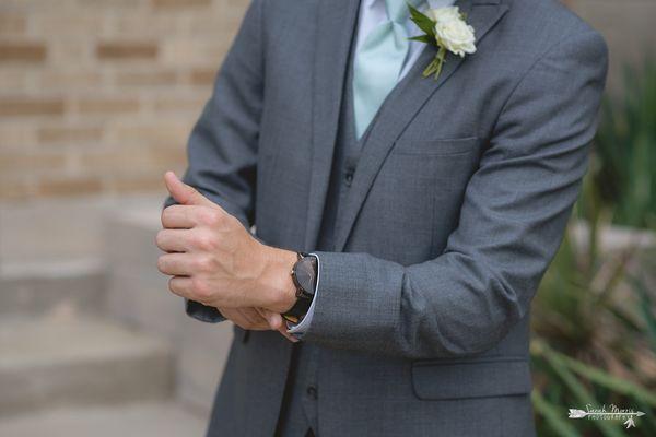 Close up of groom's new watch at Annunciation Greek Orthodox Church in Memphis, TN