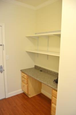 built-in-desks are featured in some homes