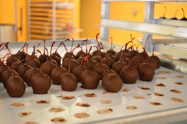 Freshly mad Chocolate Covered Cherries!