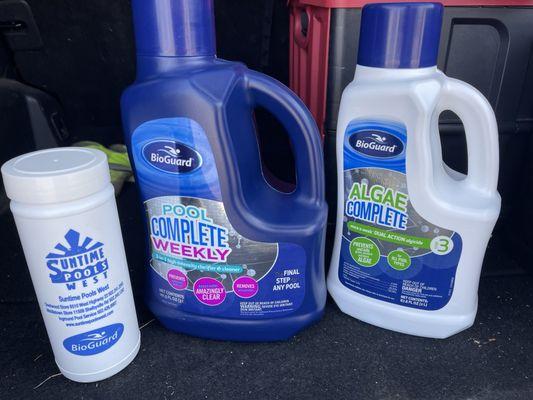 Recommended products to keep my pool sparkling.