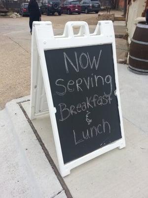 Open for breakfast and lunch