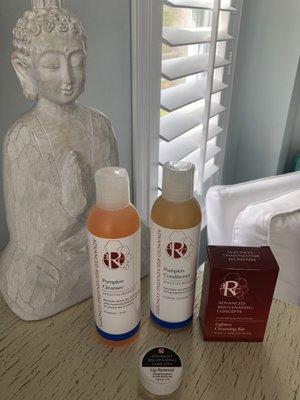 Advanced Rejuvenating Concepts Pumpkin Enzyme skin care regimen.