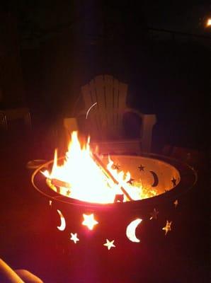 Fire pit around the new moon in December.