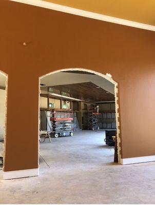 Only smiles from this garage we worked on. (preping, primeing, painting walls, ceiling, all staining and varnishing.