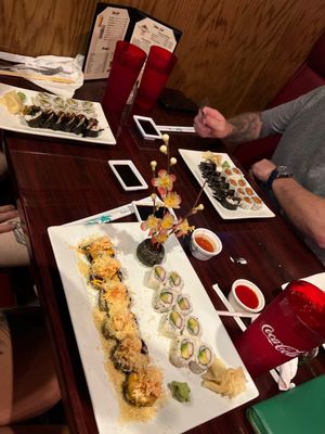 Volcano Roll, California Roll, Spider Roll, Spicy Tuna Roll