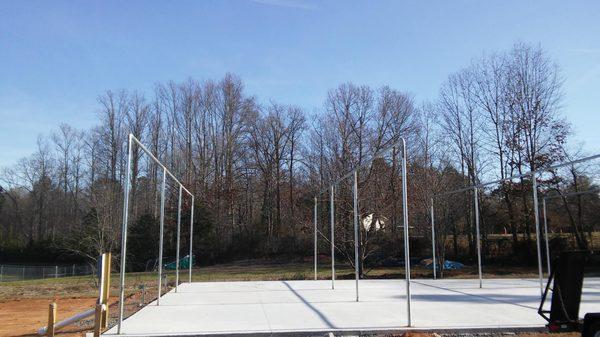 Batting cage framework