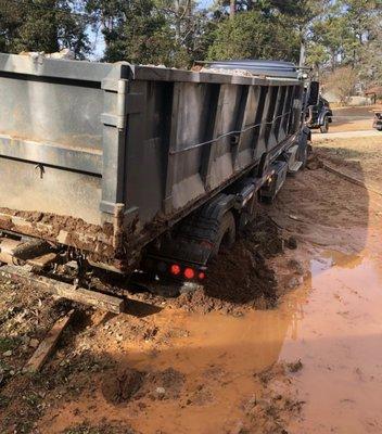 Received a call from a customer who needed a dumpster right away. So right away we go! Always ready to serve