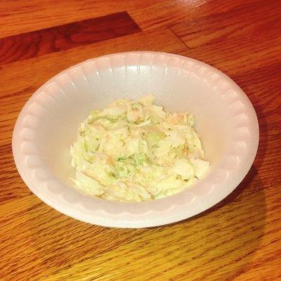 Made from scratch cole slaw. So creamy, so yummy