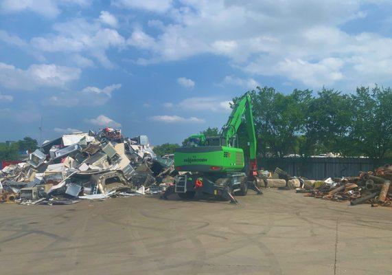 Here is our tin/sheet collection and grapple truck for item placement